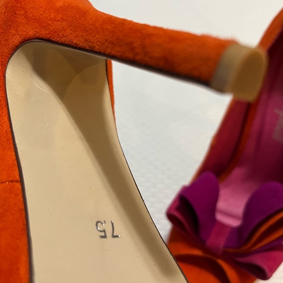 Jeffrey Campbell Shoes - Jeffrey Campbell Suede Orange/Fuchsia Heel